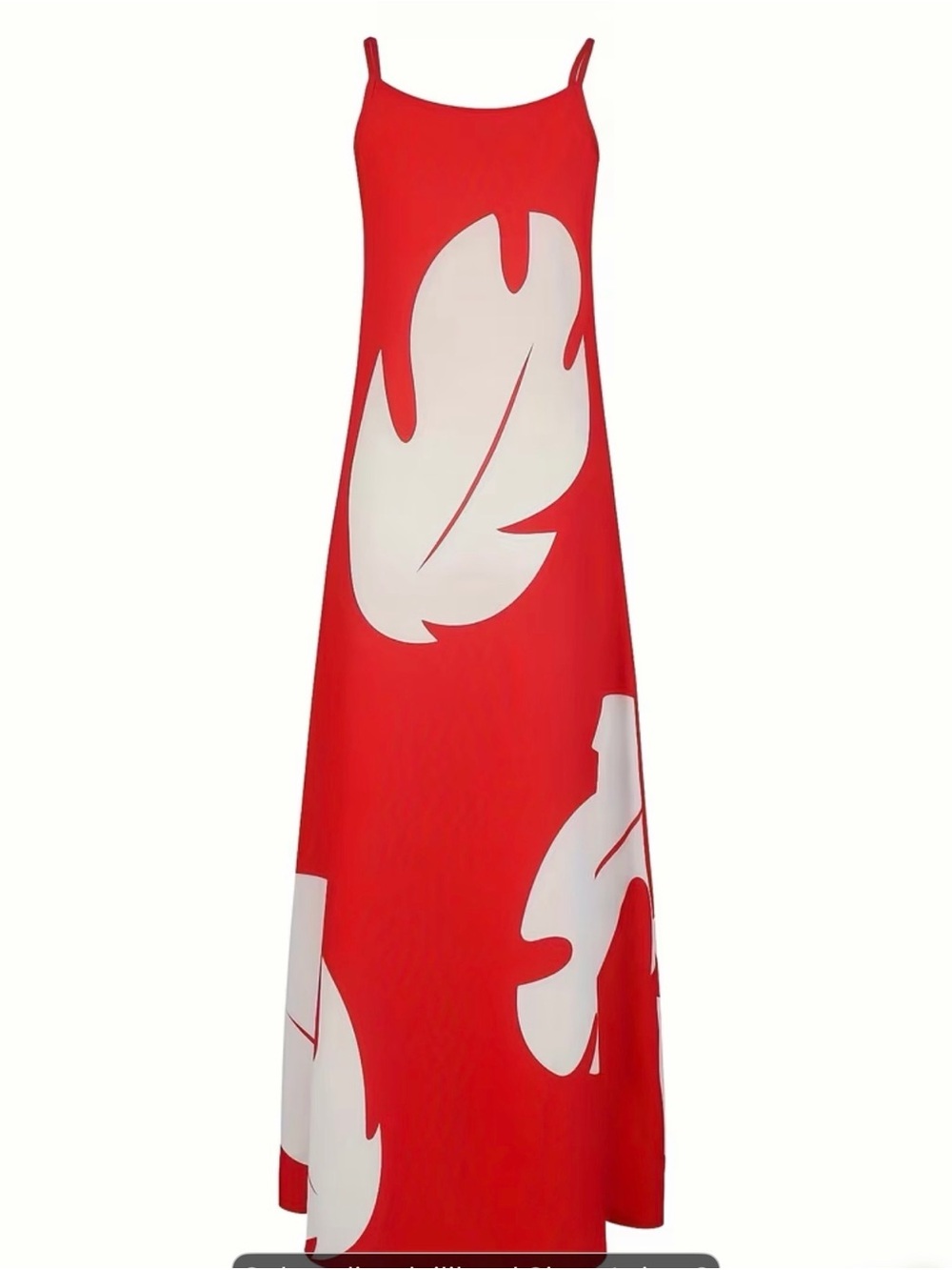 Red Feather-Print Maxi Dress - Women